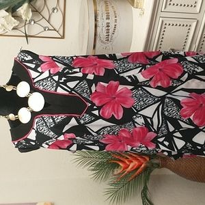 Dress Barn Black and Pink Floral Dress